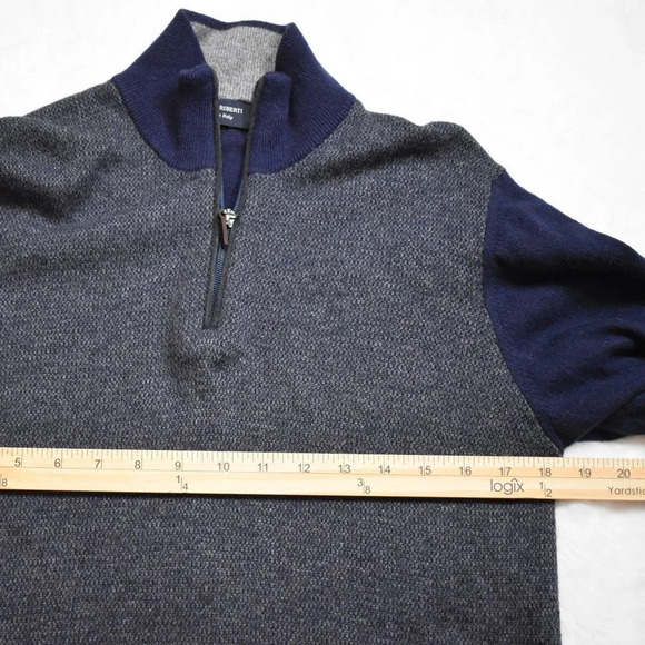 Filippo Riberti Mens Sz M Quarter Zip Knit Pullover Sweater Wool Cashmere Italy - Picture 11 of 13